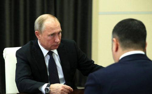 Владимир Путин провёл встречу с Губернатором Тверской области Игорем Руденей