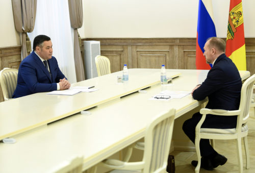 Губернатор Игорь Руденя провёл встречу с главой Старицкого района Сергеем Журавлёвым