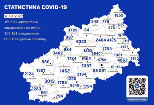 Информация оперативного штаба по предупреждению завоза и распространения коронавирусной инфекции в Тверской области за 20 апреля 